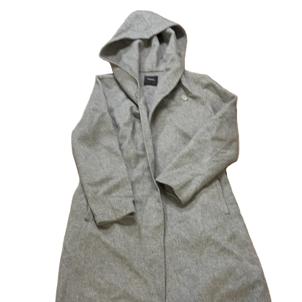 Theory Wilrose New Divide H091416R Coat M Grey Hooded Wool Cashmere